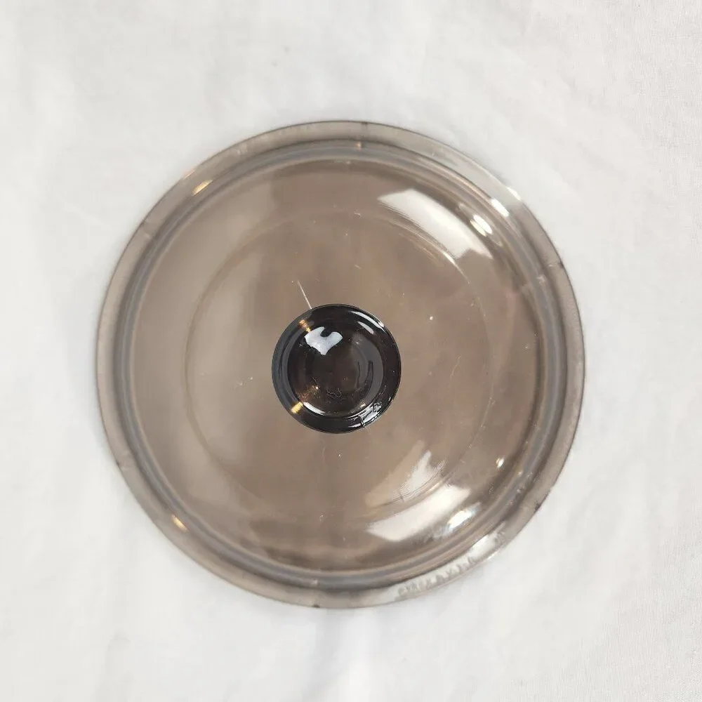 Pyrex Corning Ware Visions V-1-C Brown Amber Glass Replacement Lid 6 3/8